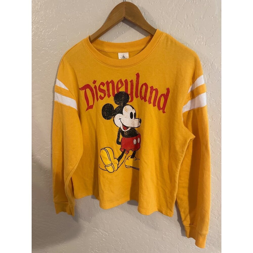 Y Disney Land Parks Mickey Mouse Striped Gold Long Sleeved Tshirt - Picture 2 of 7